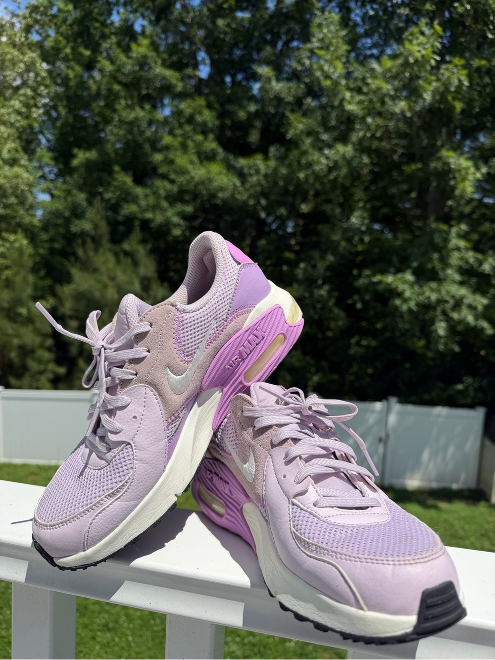 Nike Women's Sneakers in Lavender and Pink Accents